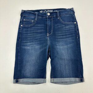 Wallflower The Irresistible High Rise Cuffed Women size 9 Blue Denim jean Shorts